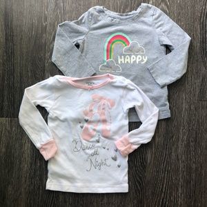 Two Long Sleeve Graphic Basic Tops 24m